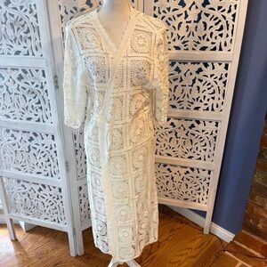 Soft Surroundings Ivory Crochet Dress Sz L/XL